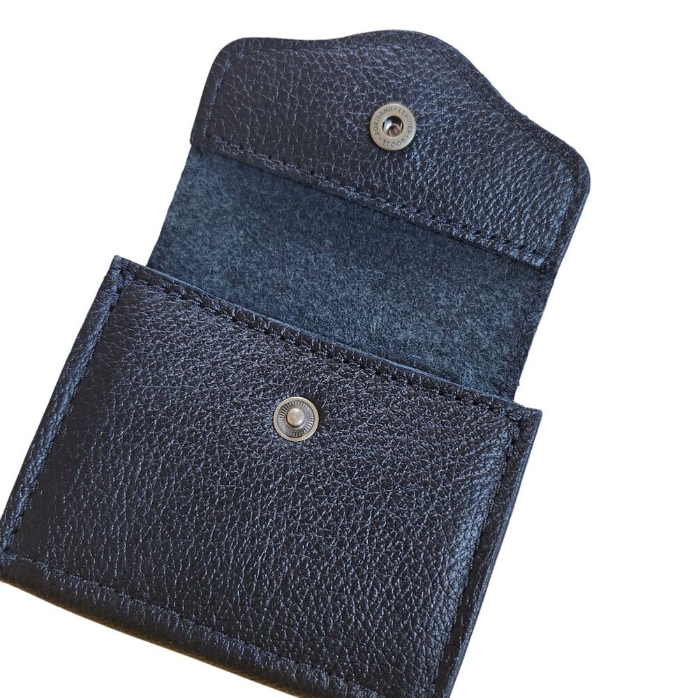 Portland Leather Small Bozeman Wallet Black Pebbled Brand New 4.25x3.5 - Picture 2 of 6
